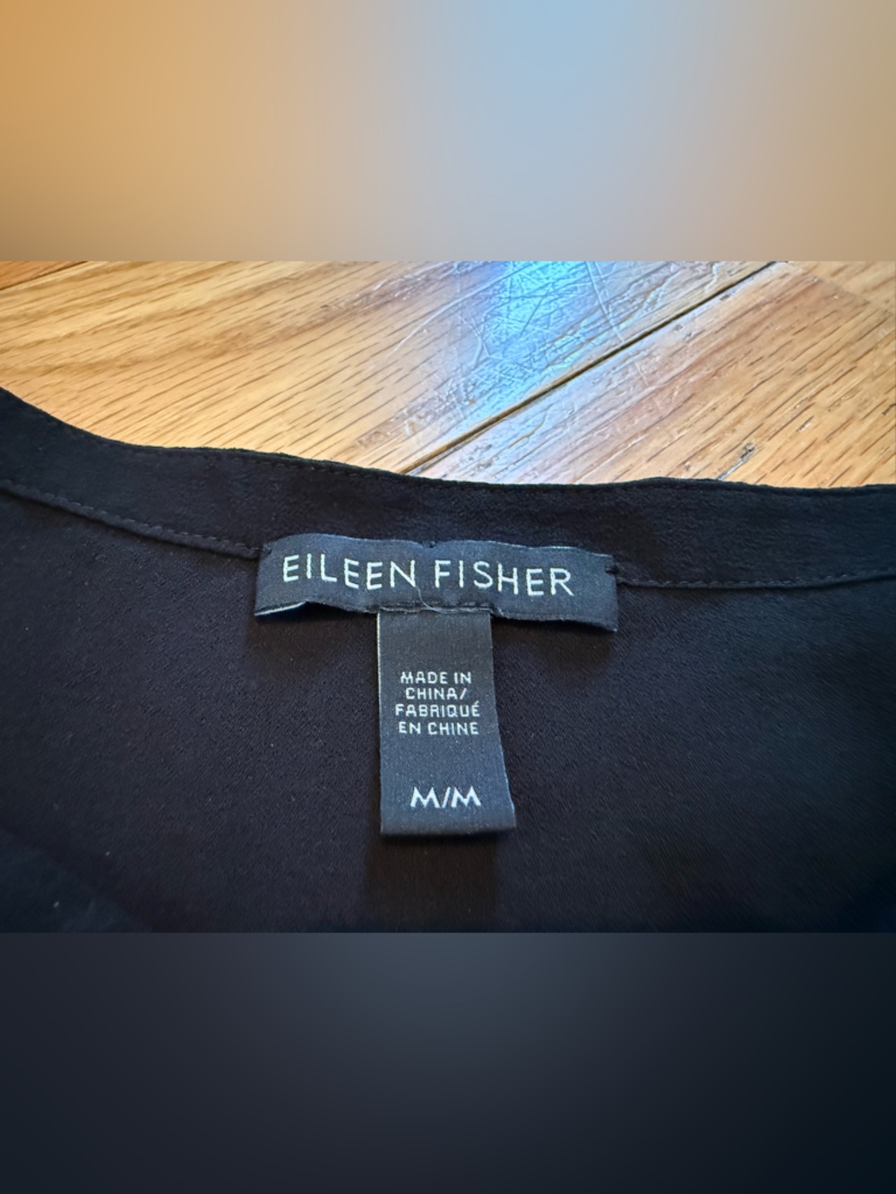 Eileen Fisher Silk Dress Georgette Crepe Shift Colorblock Lagenlook Women’s Sz M - Picture 6 of 13